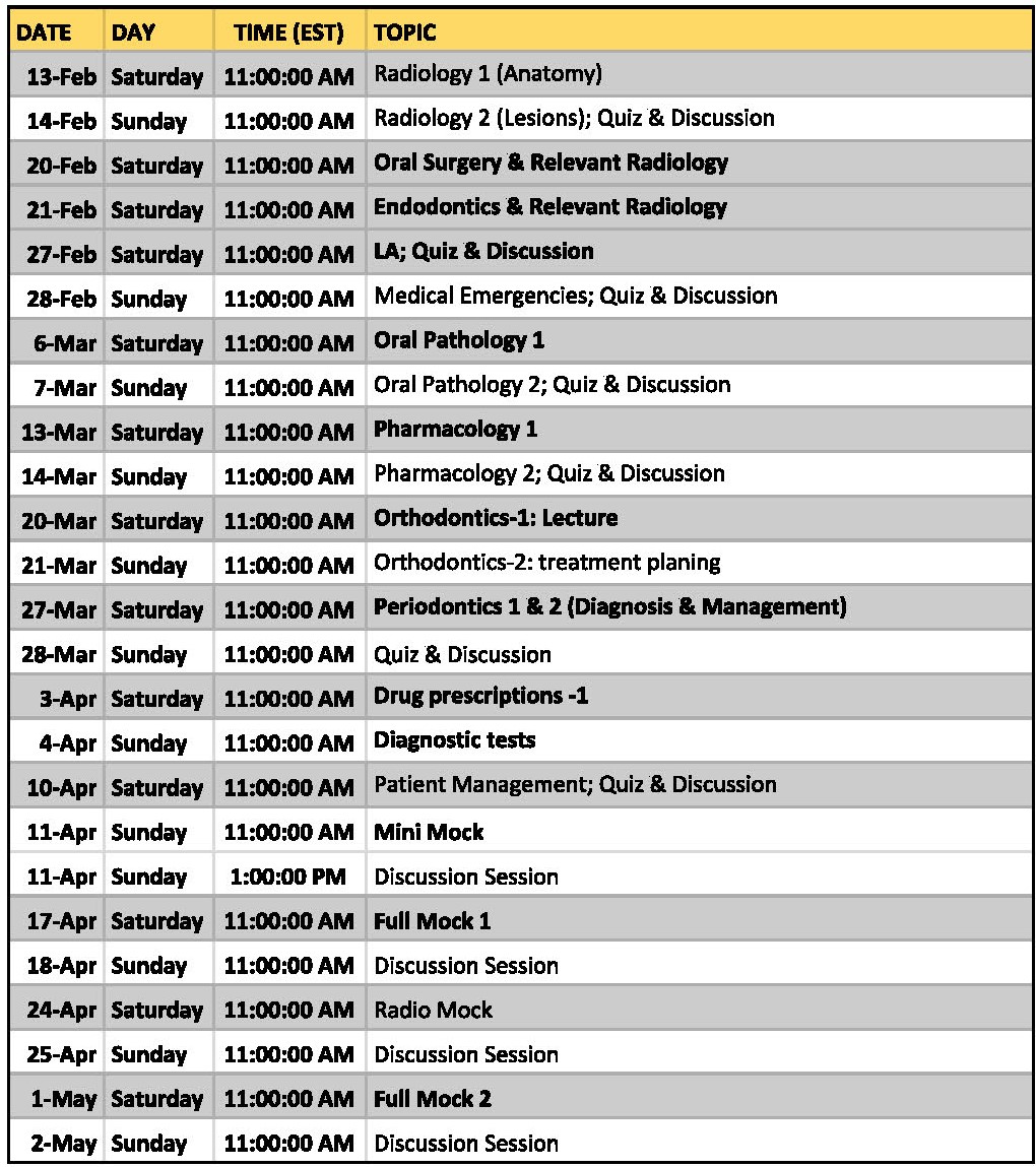 ACJ schedule